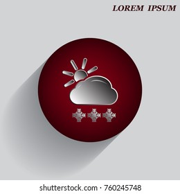 vector illustration of the weather, sun, snow, cloud