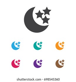 Vector Illustration Of Weather Symbol On Moonshine Icon. Premium Quality Isolated Moonlight Element In Trendy Flat Style.