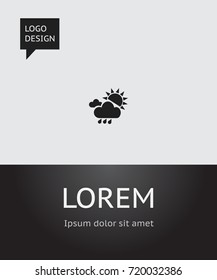 Vector Illustration Of Weather Symbol On Sunshine Hail Icon. Premium Quality Isolated Summer Rain Element In Trendy Flat Style.