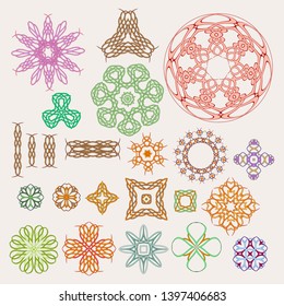 Vector illustration of weave patterns in Celtic and Irish styles