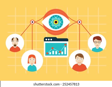 Vector illustration of web analytics information and development website statistic - vector illustration