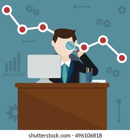 Vector illustration of web analytics information and development website statistic.