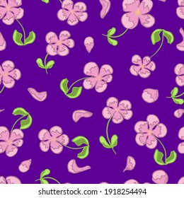 Vector illustration for web, applications and print. Elegant feminine round shape of floral flowers buds isolated. Garden, minimalistic floral seamless pattern.