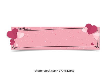 Vector illustration web banner with hearts. Invitation Template Background Design, Valentine's Day or Mother's Day