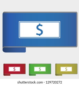 Vector illustration web bookmark - cash