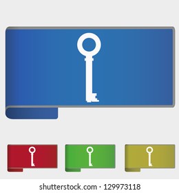 Vector illustration web bookmark - key