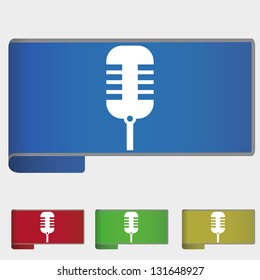 Vector illustration web bookmark - microphone