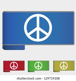 Vector illustration web bookmark - peace