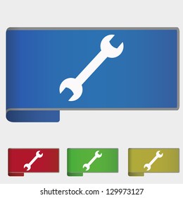 Vector illustration web bookmark - spanner