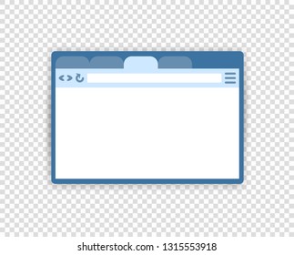 Vector illustration of web browser window, interface. flat style. Social page, media concept. Design element isolated transparent background.