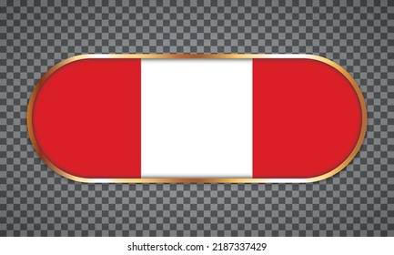 ilustración vectorial del banner de botón web con bandera del país de Perú