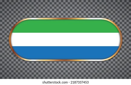 vector illustration of web button banner with country flag of Sierra Leone
