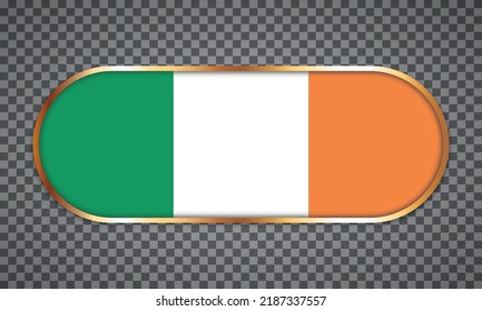  ilustración vectorial del banner de botón web con bandera de país de Irlanda