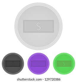 Vector illustration web  buttons  - cash