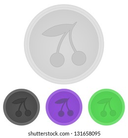 Vector illustration web  buttons  - cherry