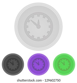 Vector illustration web  buttons  - clock
