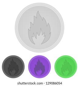 Vector illustration web  buttons  - fire