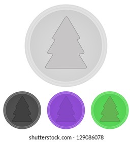 Vector illustration web  buttons  - fir-tree