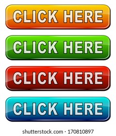 vector illustration of web buttons on white background