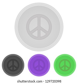 Vector illustration web  buttons  - peace