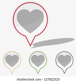 Vector illustration web  buttons pointer - heart