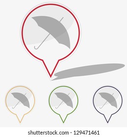 Vector illustration web  buttons pointer - umbrella