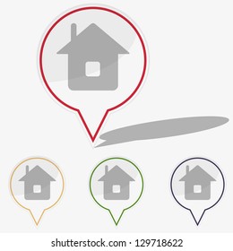 Vector illustration web  buttons pointer - house