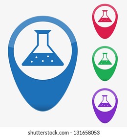 Vector illustration web buttons pointer - flask