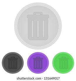 Vector illustration web  buttons  - trashcan