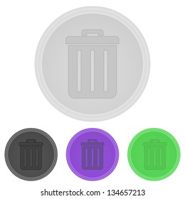 Vector illustration web  buttons  - trashcan