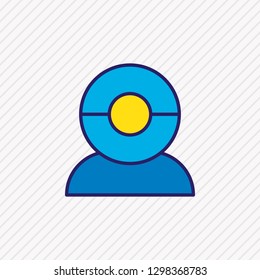 Vector illustration of web cam icon colored line. Beautiful technology element also can be used as camera icon element.