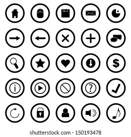 Vector illustration of web and computer icons.