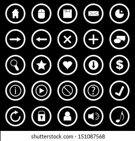 Vector illustration of web and computer icons.