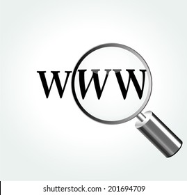 Vector illustration of web concept with magnifying