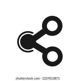 Ilustración vectorial, icono de conexión web, enviar, compartir. Diseño plano. 