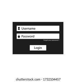 vector illustration of web design log in box