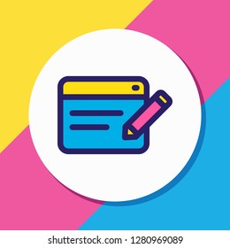 Vector illustration of web design services icon colored line. Beautiful marketing element also can be used as blogging icon element.