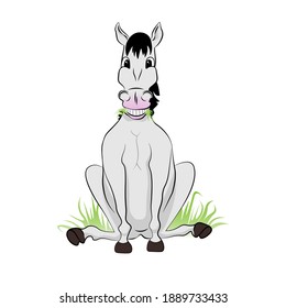 Vector illustration for web design, websites, design, printing. Cartoon horse.