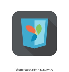 vector illustration of web development shield sign php framework yii. isolated icon on white background