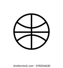 Vector illustration of web or earth or html or basketball icon template with editable black and white outline style. 4000x4000 pixel perfect.
