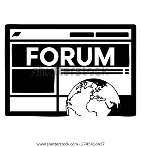 Vector illustration of web forum icon in simple style ideal for online business social meeting discussion forums and digital communication platforms