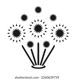 Vector illustration, a web icon of a festive fireworks display.
