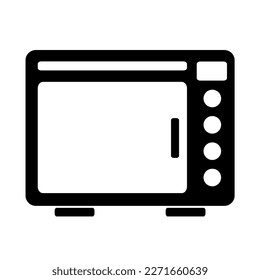 Vector illustration, web icon. A microwave. Flat design. Isolated on a white background.