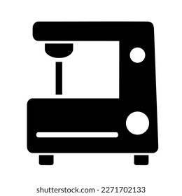 Vector illustration, web icon. Sewing machine. Flat design. Isolated on a white background.