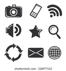 Vector illustration of a web icons monochrome