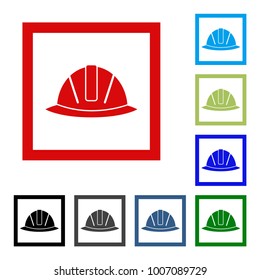 Vector illustration of a web icons - safety helmet, hard hat