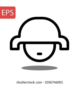 Vector illustration of a web icons - safety helmet, hard hat