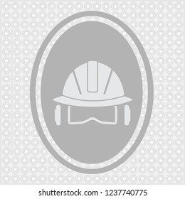 Vector illustration of a web icons - safety helmet, hard hat