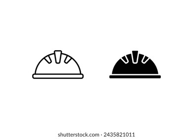 Vector illustration of a web icons - safety helmet, hard hat
