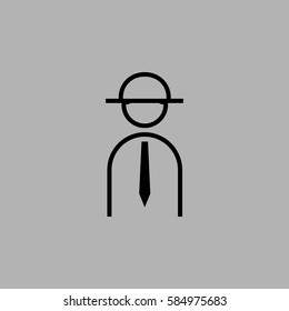 Vector illustration of a web icons - safety helmet, hard hat. Isolated on gray background